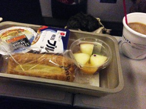 デルタ航空の機内食（朝食）